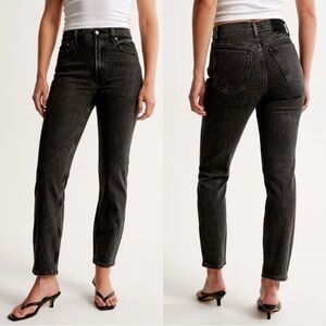 Abercrombie & Fitch The Mom High Rise Curve Love Black Size 28 6 Extra Short